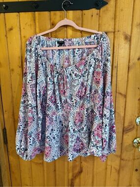 Torrid Paisley Babydoll Peasant Top Size 2